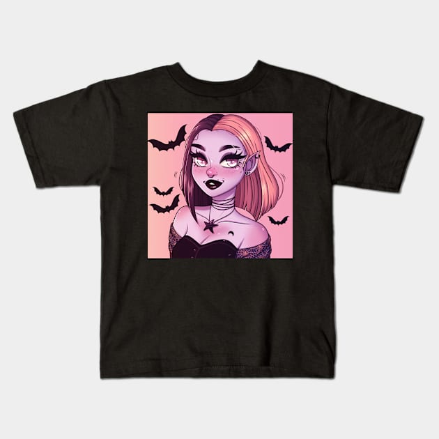 Vampire Girl Kids T-Shirt by PeppermintKamz